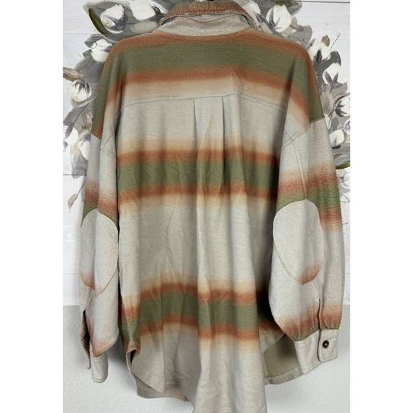 FREE PEOPLE $178 LARGE RUBY PRINTED SHACKET COTTON BLEND JACKET MARZIPAN - Picture 11 of 13